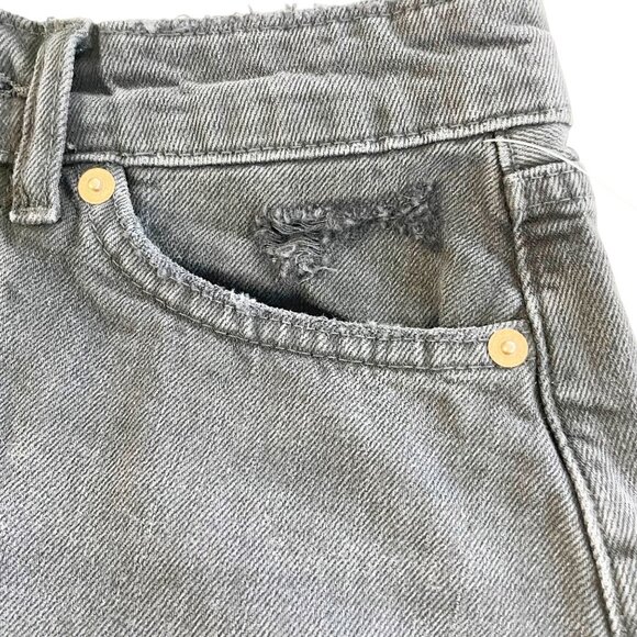 H&M High Rise Black Denim Shorts Button Fly Distressed Cut Offs Women’s Sz 2 NWT - Picture 5 of 8